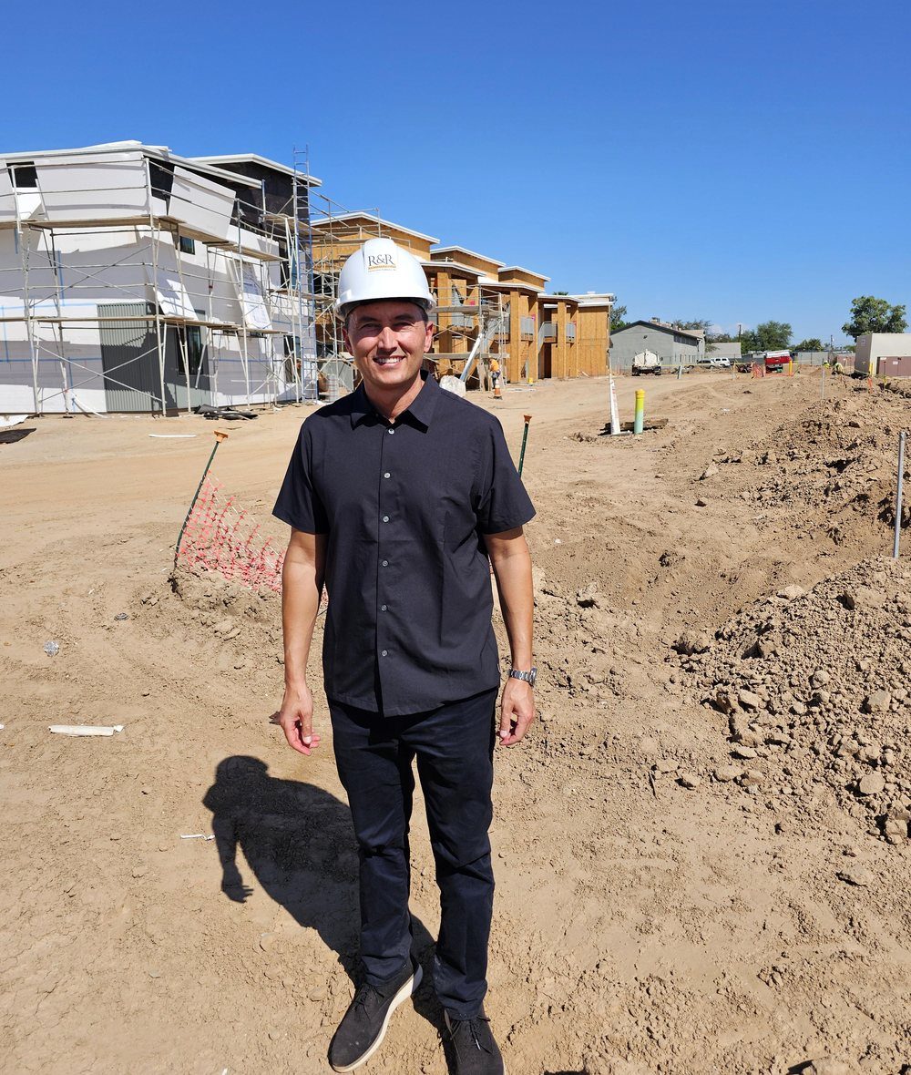 Kyle DeQuillettes on site at his first development, 34 units in Glendale, Arizona